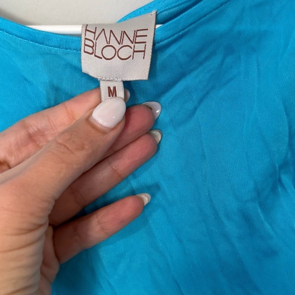 HANNE BLOCH BRIGH BLUE SMOCK RUSHED MISI DRESS SIZE MEDIUM 1751 - Picture 4 of 12